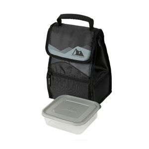 Arctic Zone Power Pack, Dual Compartment Lunch Pack with Container, Black.